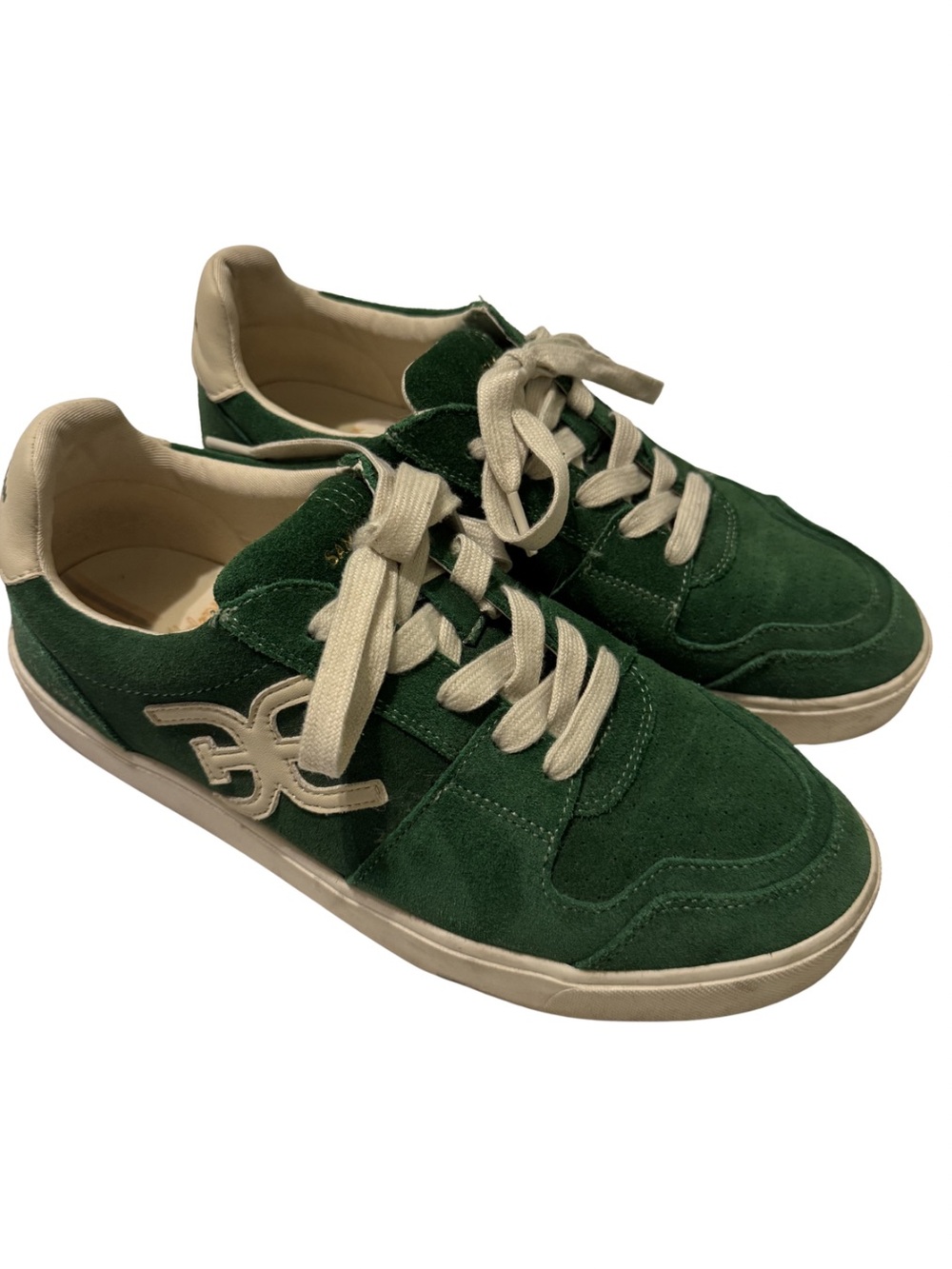 Sam Edelman Green Suede Low-Top Sneakers